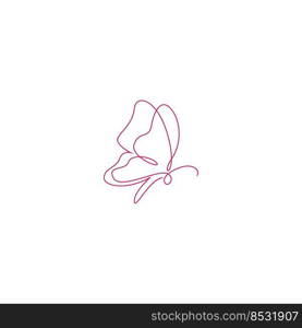 Butterfly line art image illustration template vector