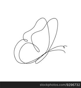 BUTTERFLY LINE ART. Vector butterfly. Continuous Line butterfly wings. Graphic Vector for print poster, sticker tattoo, tee with summer insect. One Line black simple Illustration on White Background. BUTTERFLY LINE ART. Vector butterfly. Continuous Line butterfly wings. Vector Illustration
