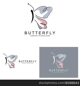 Butterfly Logo Design, Beautiful Flying Animal, Company Brand Icon Illustration, Screen Pr∫ing, Salon