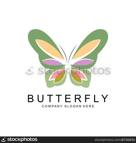 Butterfly Logo Design, Beautiful Flying Animal, Company Brand Icon Illustration, Screen Printing, Salon