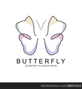 Butterfly Logo Design, Beautiful Flying Animal, Company Brand Icon Illustration, Screen Printing, Salon