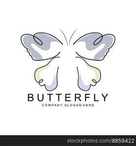 Butterfly Logo Design, Beautiful Flying Animal, Company Brand Icon Illustration, Screen Printing, Salon