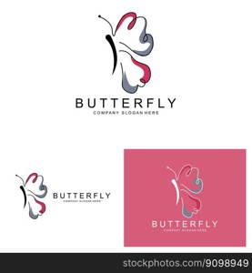 Butterfly Logo Design, Beautiful Flying Animal, Company Brand Icon Illustration, Screen Printing, Salon