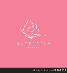 Butterfly Logo Design, Beautiful Flying Animal, Company Brand Icon Illustration, Screen Printing, Salon