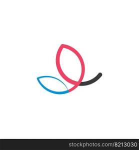butterfly logo line icon vector design element