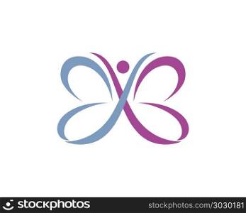 Butterfly Logo Template . Beauty Butterfly Logo Template Vector icon design