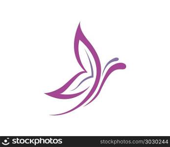 Butterfly Logo Template . Beauty Butterfly Logo Template Vector icon design