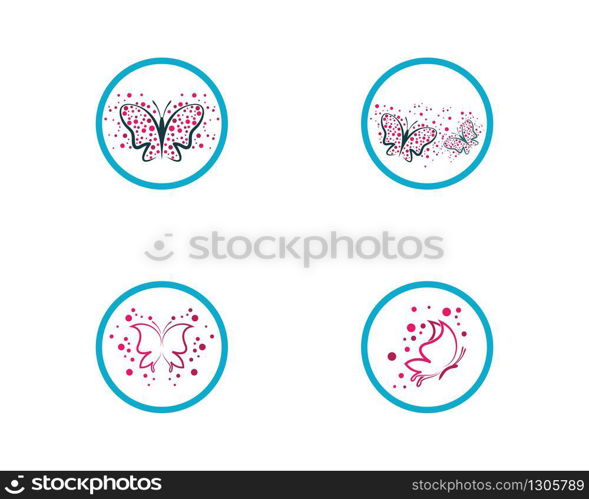 Butterfly logo template vector icon illustration design