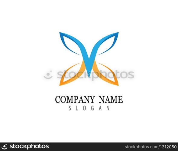 Butterfly logo template vector icon illustration design