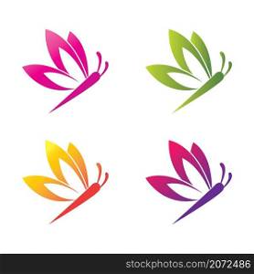 Butterfly logo template vector icon set
