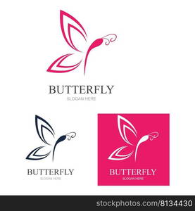 Butterfly logo Vector icon illustration design