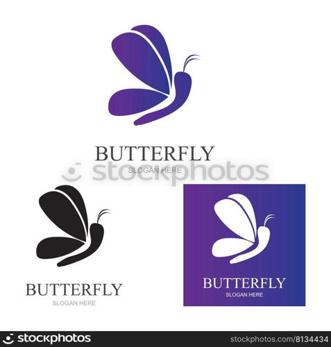 Butterfly logo Vector icon illustration design