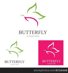 Butterfly logo Vector icon illustration design