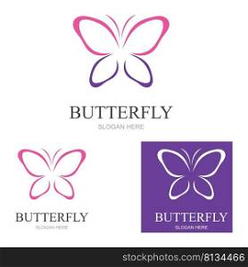 Butterfly logo Vector icon illustration design