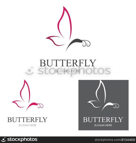 Butterfly logo Vector icon illustration design