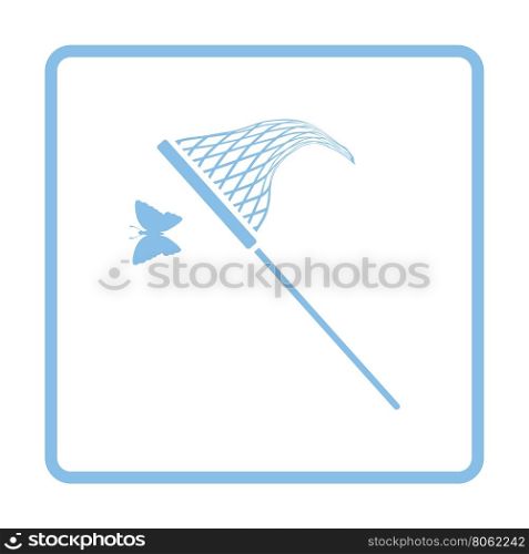 Butterfly net icon. Blue frame design. Vector illustration.