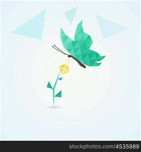 Butterfly on a flower. Vector illustration