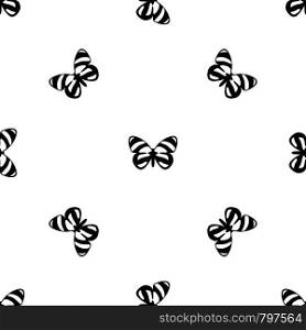 Butterfly pattern repeat seamless in black color for any design. Vector geometric illustration. Butterfly pattern seamless black