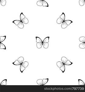 Butterfly pattern repeat seamless in black color for any design. Vector geometric illustration. Butterfly pattern seamless black