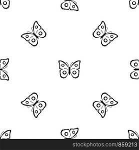Butterfly peacock eye pattern repeat seamless in black color for any design. Vector geometric illustration. Butterfly peacock eye pattern seamless black