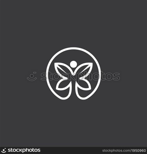 butterfly people vector icon concept design template