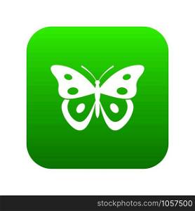 Butterfly pierid icon digital green for any design isolated on white vector illustration. Butterfly pierid icon digital green