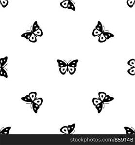Butterfly pierid pattern repeat seamless in black color for any design. Vector geometric illustration. Butterfly pierid pattern seamless black