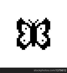Butterfly. Pixel icon. Isolated animal vector illustration