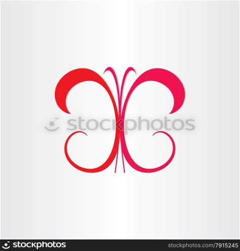 butterfly red background stylized design beauty icon