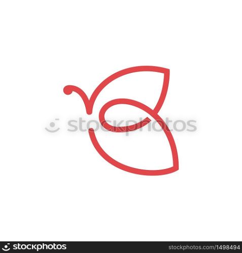 Butterfly Shape Outline Line Simple Abstract Symbol