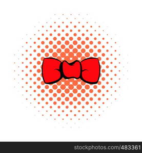 Butterfly tie comics icon. Red single symbol on a white background. Butterfly tie comics icon