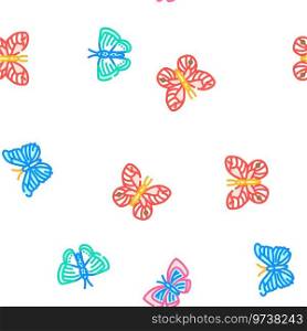 butterfly white nature vector seamless pattern thin line illustration. butterfly white nature vector seamless pattern