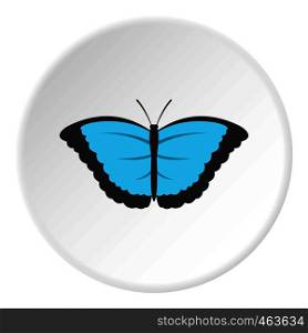 Butterfly with big wings icon in flat circle isolated vector illustration for web. Butterfly with big wings icon circle