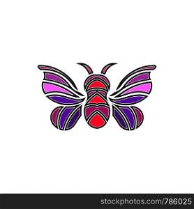 butterfly with colorful logo template