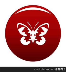 Butterfly with ornament icon. Simple illustration of butterfly with ornament vector icon for any design red. Butterfly with ornament icon vector red