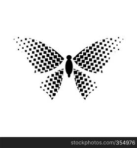 Butterfly with rhombus on wings icon in simple style isolated on white background. Insect symbol. Butterfly with rhombus on wings icon, simple style