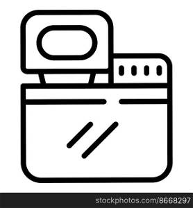 Button bread machine icon outline vector. Kitchen food. Cooking bakery. Button bread machine icon outline vector. Kitchen food