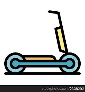 Button electric scooter icon. Outline button electric scooter vector icon color flat isolated. Button electric scooter icon color outline vector