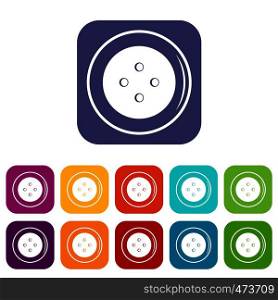 Button for clothing icons set vector illustration in flat style In colors red, blue, green and other. Button for clothing icons set flat