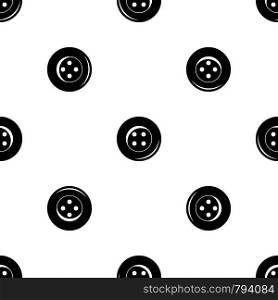 Button for sewing pattern repeat seamless in black color for any design. Vector geometric illustration. Button for sewing pattern seamless black