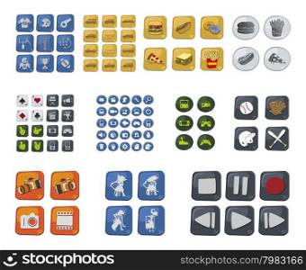 button icon collection vector graphic art design illustration. button icon collection