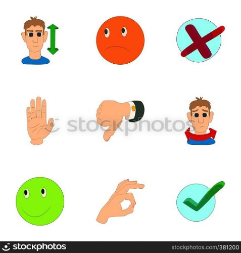 Button icons set. Cartoon illustration of 9 button vector icons for web. Button icons set, cartoon style