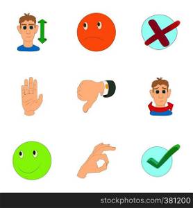 Button icons set. Cartoon illustration of 9 button vector icons for web. Button icons set, cartoon style