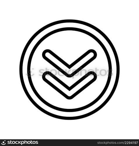 button scroll line icon vector. button scroll sign. isolated contour symbol black illustration. button scroll line icon vector illustration