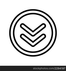 button scroll line icon vector. button scroll sign. isolated contour symbol black illustration. button scroll line icon vector illustration