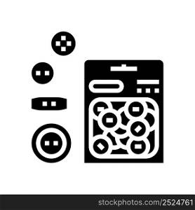 button set glyph icon vector. button set sign. isolated contour symbol black illustration. button set glyph icon vector illustration