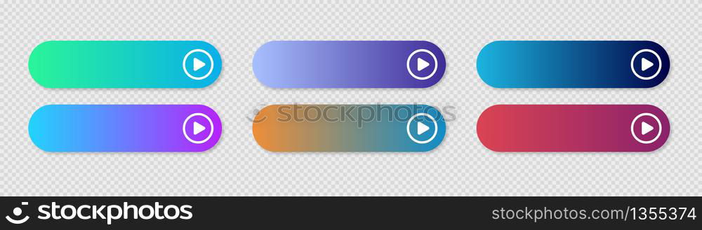 Button with gradient buttons on transparent background for site design. Website vector icon. Button with gradient buttons on transparent background for site design