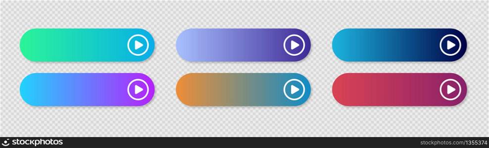 Button with gradient buttons on transparent background for site design. Website vector icon. Button with gradient buttons on transparent background for site design
