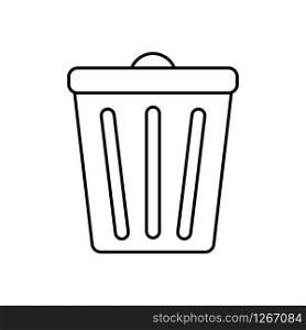 Button with trash bin icon. Web design vector
