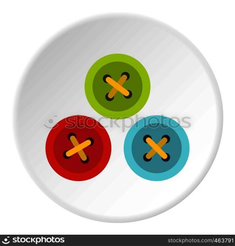 Buttons for sewing icon in flat circle isolated vector illustration for web. Buttons for sewing icon circle